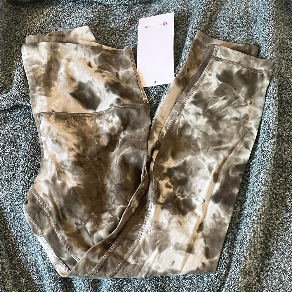 lululemon Tie-Dye Leggings - Olive green 8 NEW
